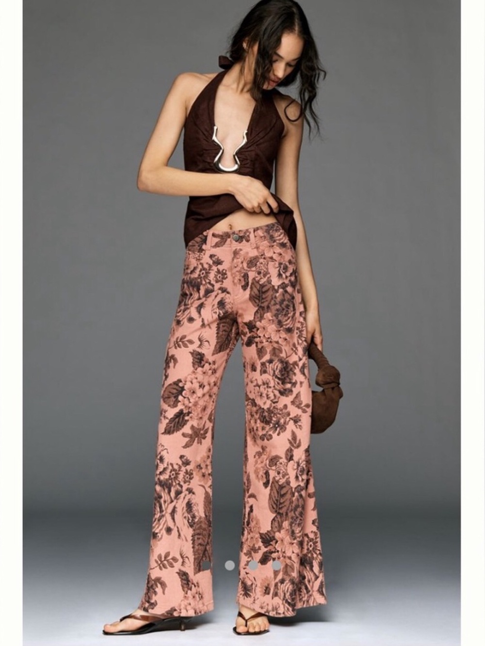 Anthropologie Pilcro Adi Mid-Rise Clean-Hem Flare Wide Leg Pants in Sz 23-24 XXS - Picture 11 of 15